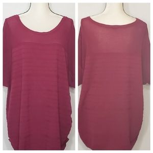 AVENUE side ruched short sleeve plus size top